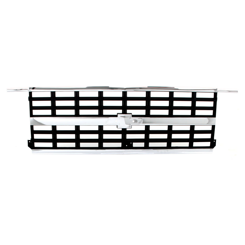 1991 GM Truck FRONT GRILLE OE STYLE W/ EMBLEM MOUNT - CHROME/DARK GRAY DUAL HEADLIGHTS | GH10030K