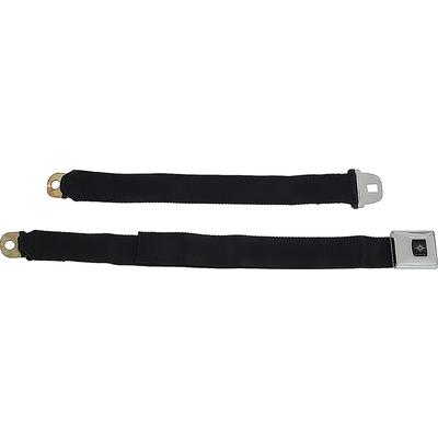 1969 Pontiac Firebird/TransAm REAR SEAT BELT; DELUXE INTERIOR; SILVER STARBURST BUTTON; BLACK BELT | 154676