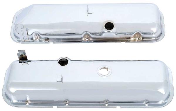 1967 Chevrolet Monza/Vega VALVE COVERS; 396-454 BIG BLOCK; WITH BOOSTER NOTCH, WITHOUT BAFFLES; CHROME | EN10066Z