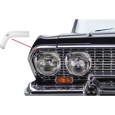 1963 Chevrolet Impala/Caprice/Bel Air UPPER FRONT FENDER EYEBROW MOLDING; RH PASSENGER SIDE | 3827132