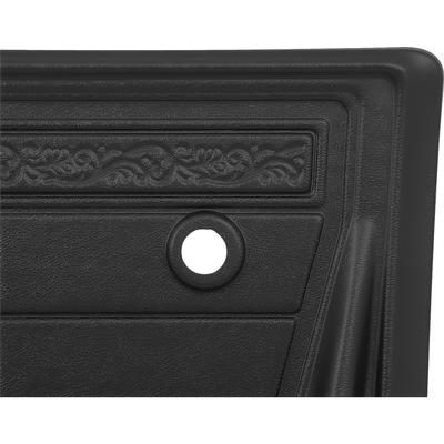 1972 GM Truck DELUXE INTERIOR DOOR PANELS; WITH UPPER SCROLL DESIGN; BLACK; PAIR | IN10110K