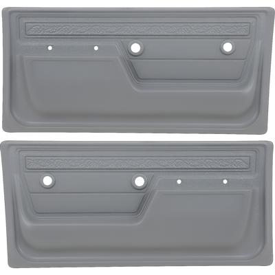 1972 GM Truck DELUXE INTERIOR DOOR PANELS; WITH UPPER SCROLL DESIGN; GRAY; PAIR | IN10116K