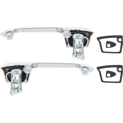 1970 Mopar Dodge/Chrysler/Plymouth FRONT OUTER DOOR HANDLE SET; WITH CHROME BUTTONS; MOUNTING HARDWARE | XP10008J