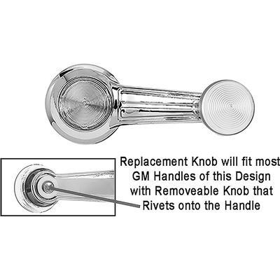 1975 Chevrolet Nova/Chevy II WINDOW HANDLE KNOB SET; WITH RIVETS; FOR DOORS OR QUARTER WINDOW; OFF WHITE; PAIR | IN10061Z
