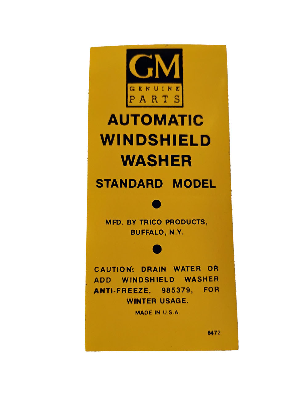 1948 Buick Full Size & Riviera GM AUTOMATIC WINDSHIELD WASHER BRACKET DECAL (DC0894) | DC10002Z