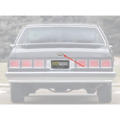 1980 Chevrolet Impala/Caprice/Bel Air TRUNK LOCK COVER; FLEUR-DE-LIS; EMBLEM GM 20640496 | 20640496