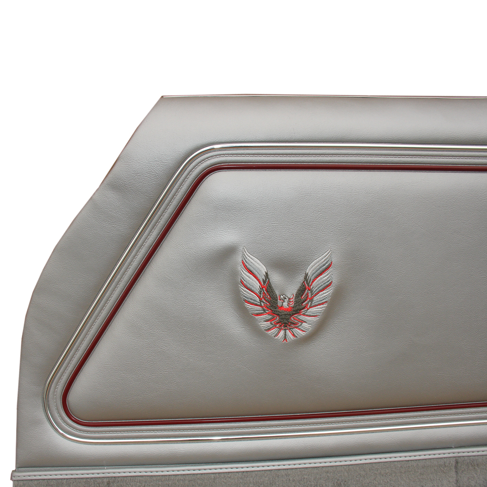 1979 Pontiac Firebird/TransAm FRONT DOOR PANELS SILVER ANNIVERSARY (BIRD EMBROIDERED) DELUXE ASSEMBLED - PR | IN2781F