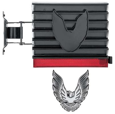 1980 Pontiac Firebird/TransAm FUEL DOOR ASSEMBLY WITH BRACKET AND EMBLEM; SMOKE WITH SILVER BIRD | R278147