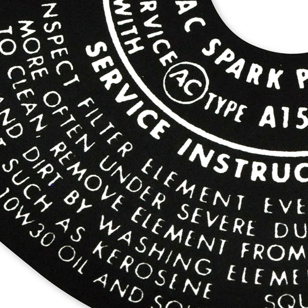 1971 Oldsmobile Cutlass/442/F85 AIR CLEANER SERVICE INST DECAL PCV A151C (D00011) | DC1885T