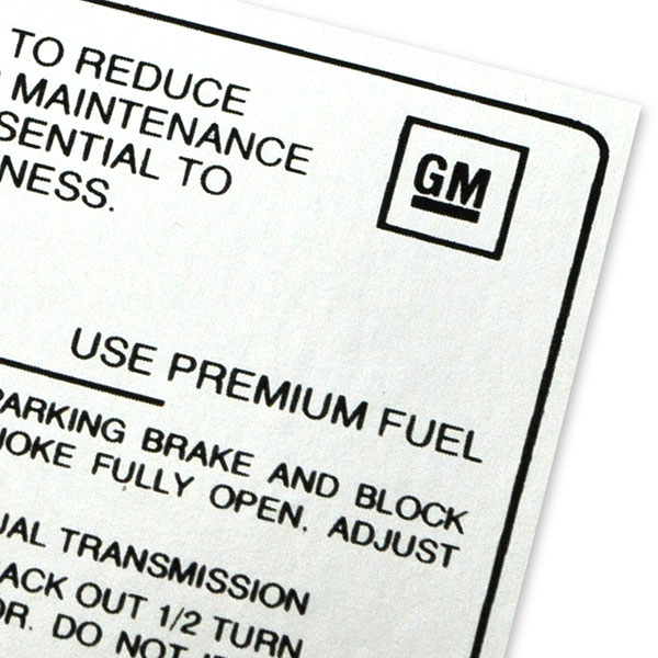 1969 Oldsmobile Cutlass/442/F85  350-4V MT W-31 EMISSION DECAL 03  (D00044) | DC1955T