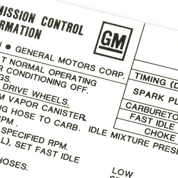1971 Oldsmobile Cutlass/442/F85  455-2V AT ABC BODY EMISSION DECAL OF (D00123) | DC1981T
