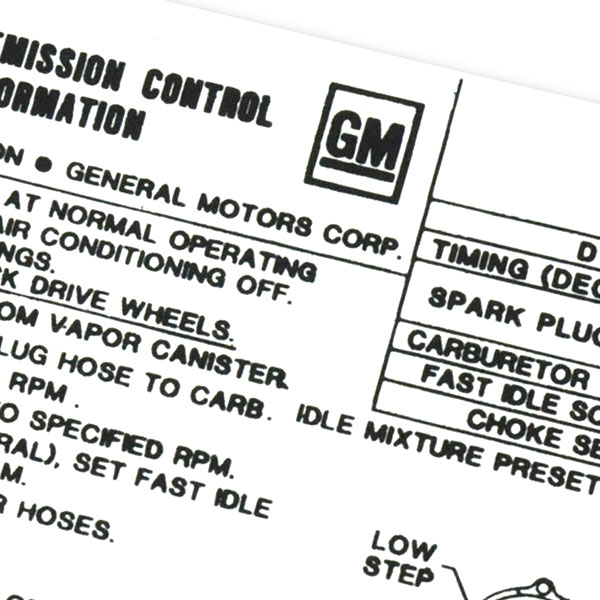 1971 Oldsmobile Cutlass/442/F85  455-4V AT ABC BODY EMISSION DECAL OG (D00125) | DC1983T