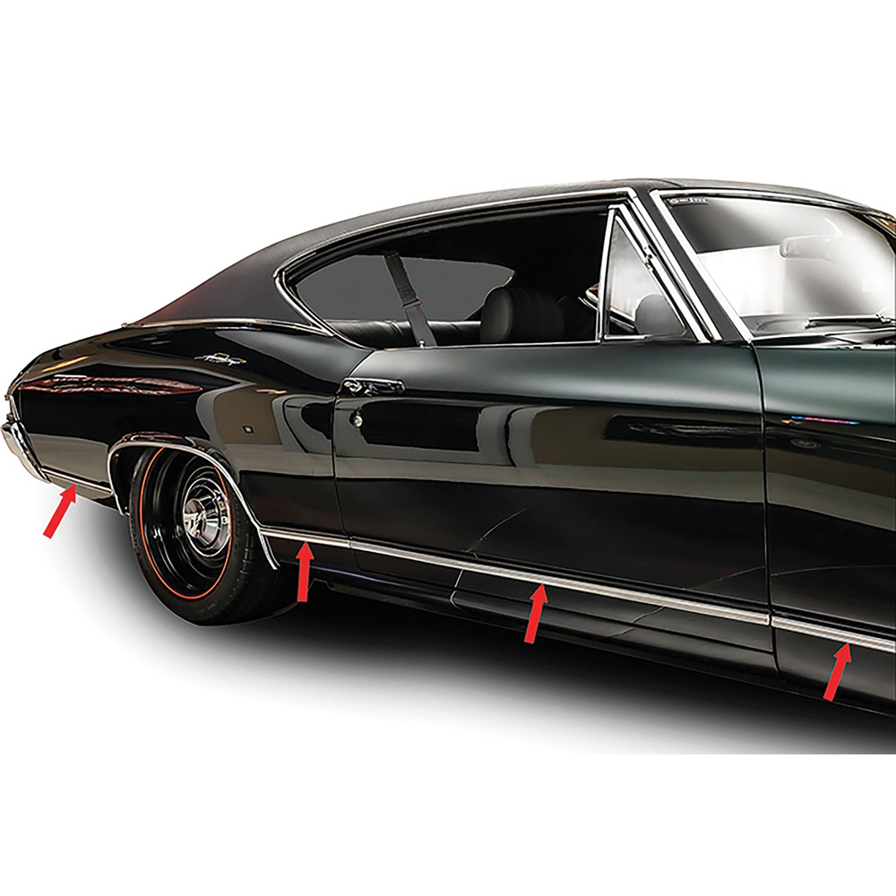 1968 Chevrolet Chevelle/Malibu LOWER BODY SIDE MOLDING KIT (CHEVELLE SS ) - 8 PIECES | XP4826V