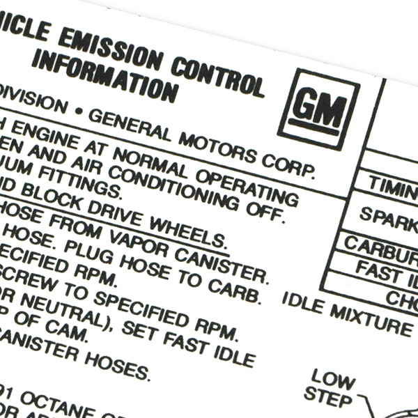 1971 Oldsmobile Cutlass/442/F85  455-4V AT W-30 442 W/AIR EMISSION DECAL OL (D00132) | DC1985T
