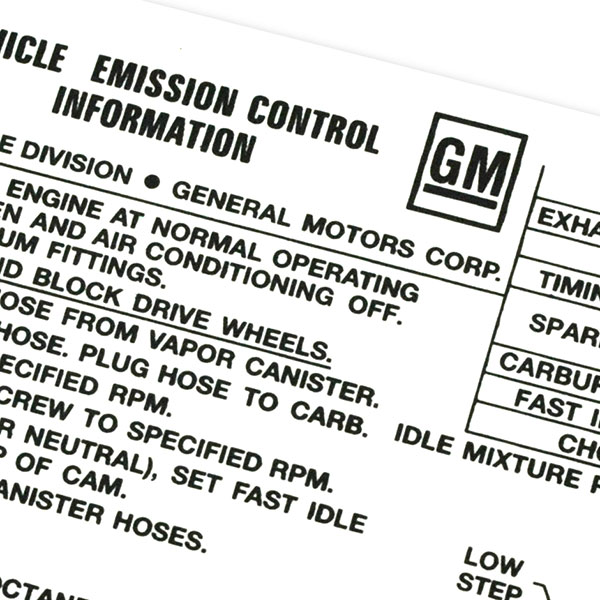 1971 Oldsmobile Cutlass/442/F85  455-4V AT/MT 442 EMISSION DECAL OD (D00103) | DC1986T