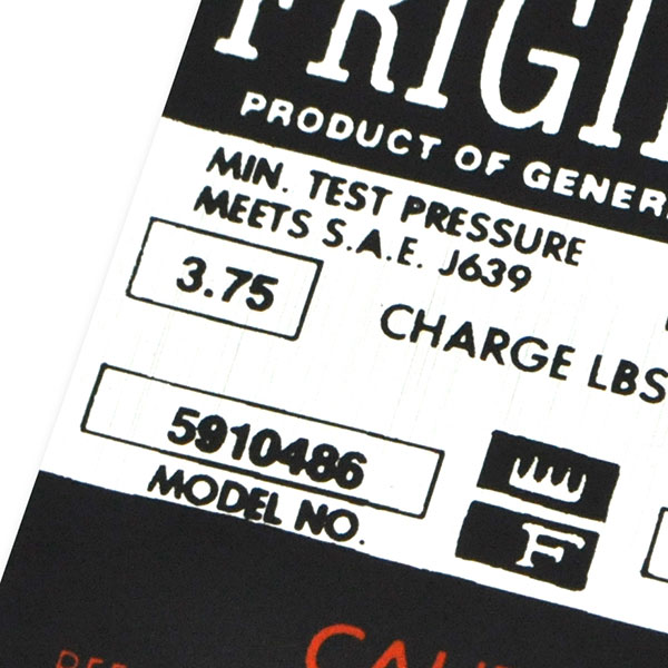 1964 Oldsmobile Cutlass/442/F85 FRIGIDAIRE AIR CONDITIONING COMPRESSOR DECAL ORG (DO0112) | DC2071T
