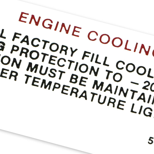1971 Oldsmobile Cutlass/442/F85 COOLING SYSTEM WARNING DECAL (DO0106 ...