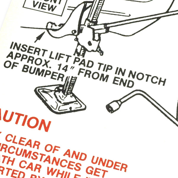1967 Oldsmobile Cutlass/442/F85  A BODY JACK INSTRUCTION  (D00108) | DC2227T