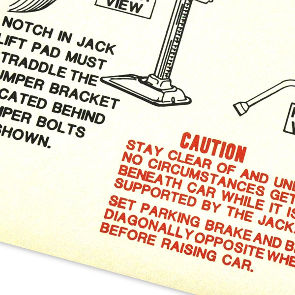 1968 Oldsmobile Cutlass/442/F85  A BODY JACK INSTRUCTION  (D00090) | DC2229T