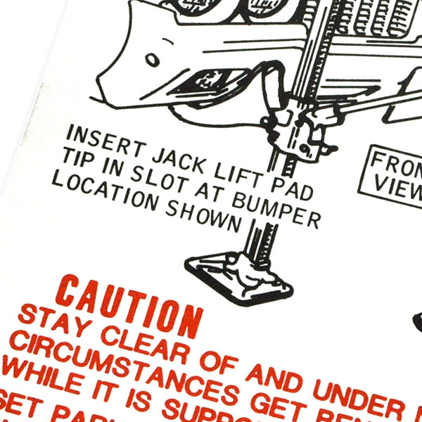 1970 Oldsmobile Cutlass/442/F85  A BODY JACK INSTRUCTION  (D00091) | DC2234T