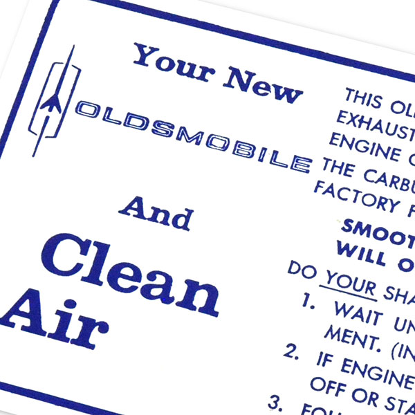 1973 Oldsmobile Cutlass/442/F85  TRUNK CLEAN AIR DECAL (D00150) | DC2240T