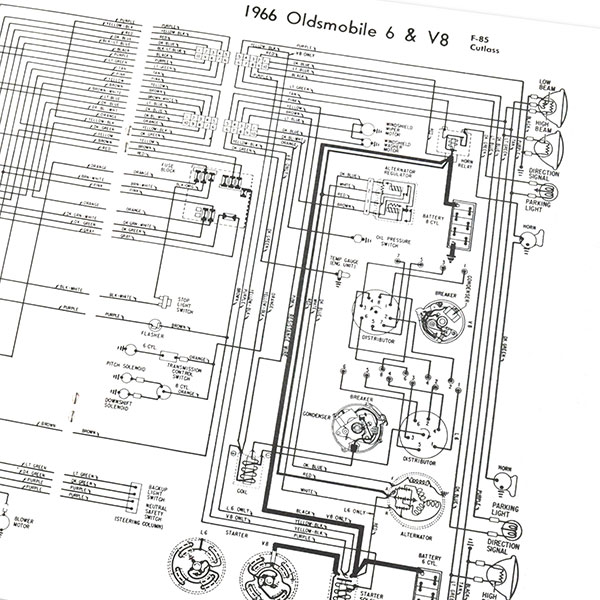 1966 Oldsmobile Cutlass/442/F85 CUTLASS/442/F85 WIRING DIAGRAM MANUAL | MP0226