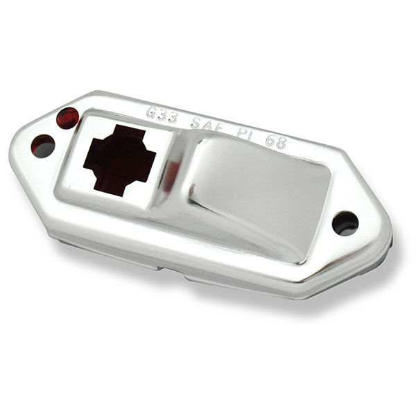 1968 Oldsmobile Cutlass/442/F85 REAR QUARTER PANEL SIDE MARKER LIGHT LENS - BASE ASSEMBLY (INCLUDES RED LENS, HOUSING & GASKET) - EA | XL4389T