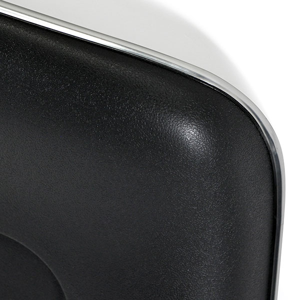 1969 Chevrolet Nova/Chevy II PLASTIC BUCKET SEAT BACKS WITH CENTER BUTTON RELEASE HOLE - INJECTION MOLDED WITH MOLDED CHROME (BLACK) - PR | IN4391Z
