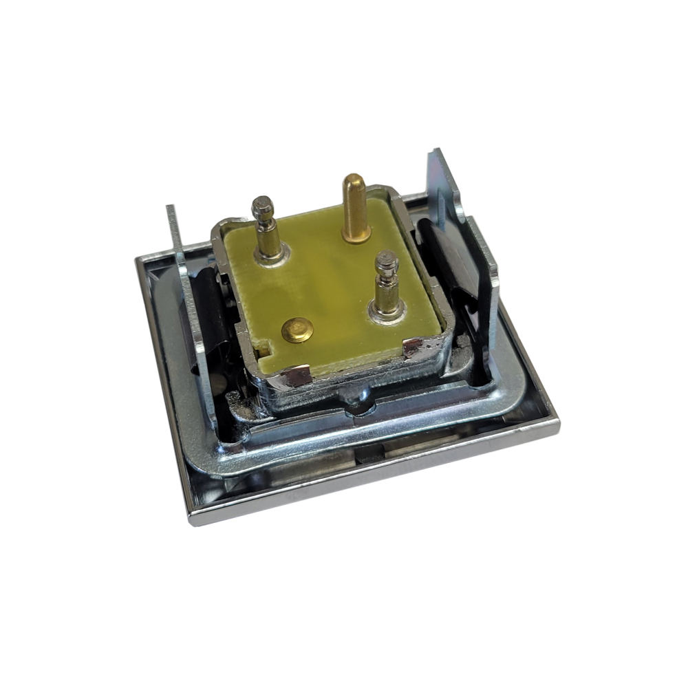 1971 Chevrolet Chevelle/Malibu POWER DOOR LOCK SWITCH - SINGLE BUTTON - READS LOCK AND HAS THE CORRECT SQUARE CORNERS AND PROFILE.  REPLACES GM # 1725099. IT IS MADE OF DIE CAST METAL AND IS CHROME PLATED | EL2027Z