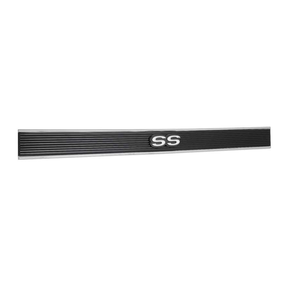 1968 Chevrolet Nova/Chevy II SS REAR CHROME PANEL WITH EMBLEM NEW SHOW QUALITY - THIS PANEL MOUNTS BETWEEN TAIL LAMPS AND IS MADE OUT OF CHROME PLATED PLASTIC | XP3480N