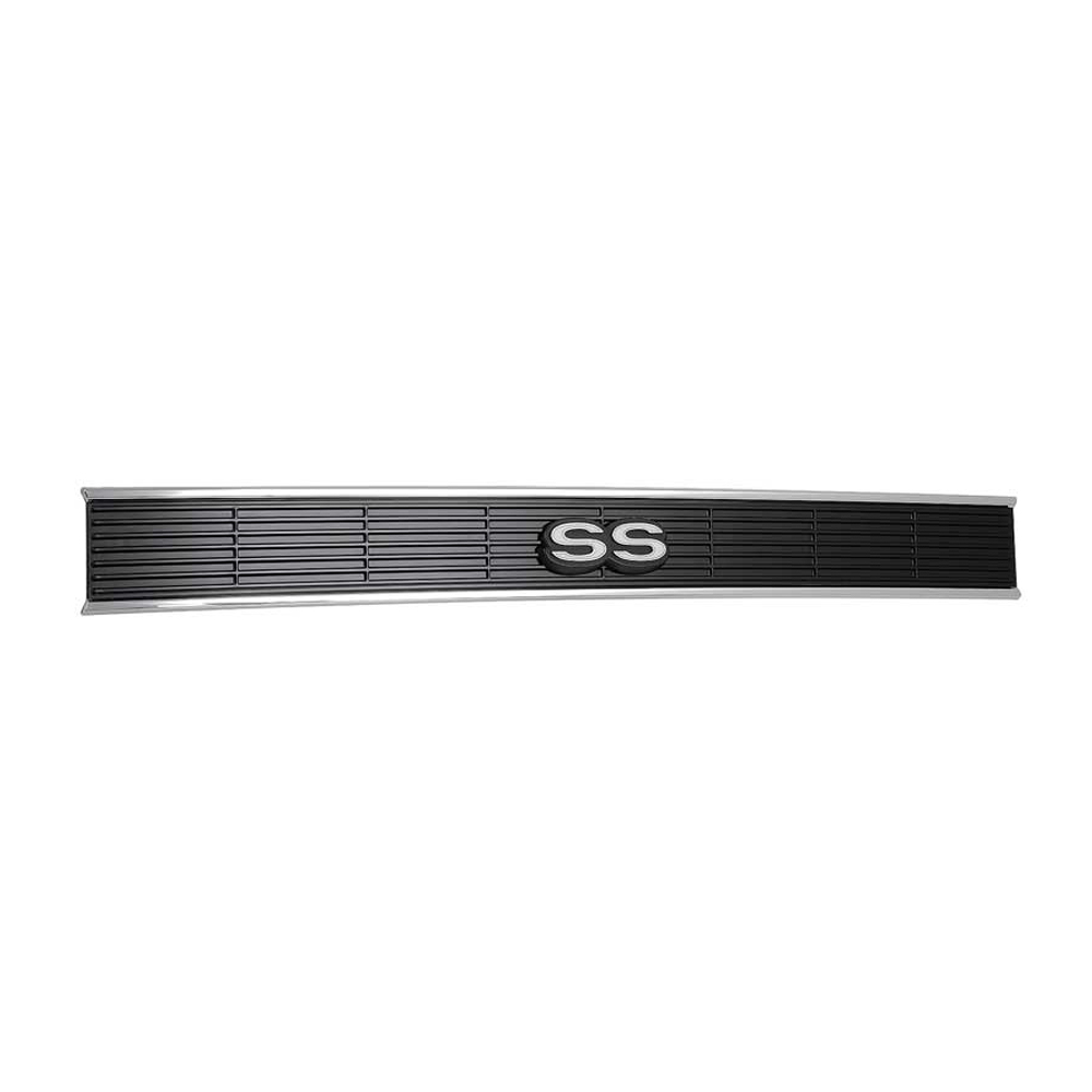 1972 Chevrolet Nova/Chevy II SS REAR CHROME & BLACK PANEL WITH SS EMBLEM - MADE OUT OF CHROME PLATED PLASTIC | XP3483N