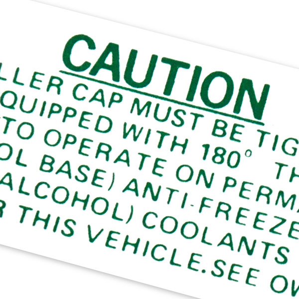 1965 Chevrolet Nova/Chevy II COOLING SYSTEM CAUTION DECAL (DC0469) | DC1608N