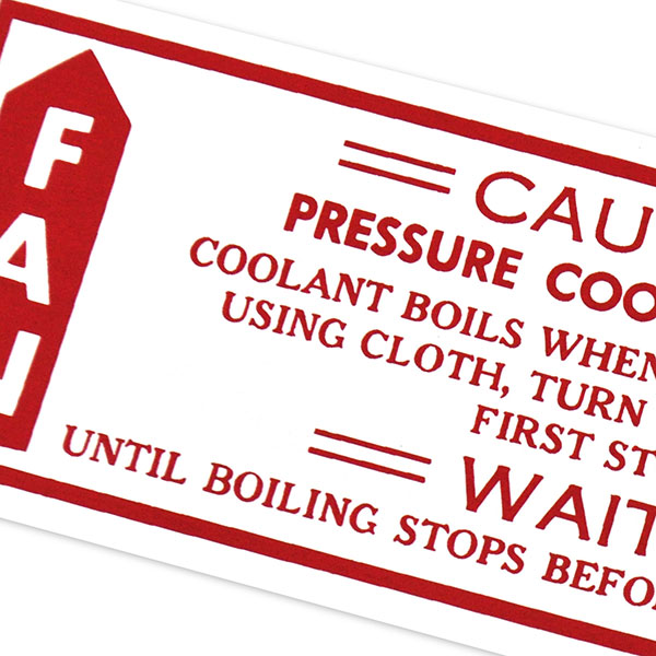 1979 Chevrolet Nova/Chevy II CAUTION COOLING / FAN DECAL (DC0471) | DC2474C