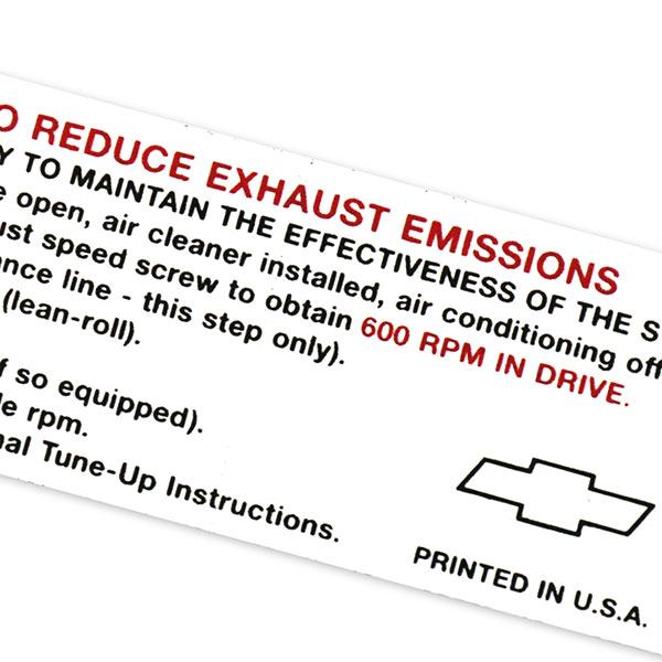 1968 Chevrolet Nova/Chevy II 307-200 HP AT EMISSION DECAL | DC0383