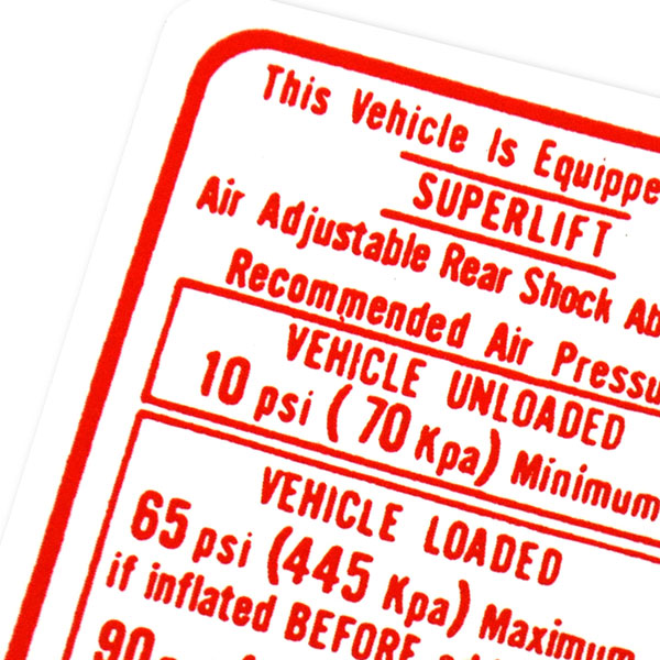 1975 Chevrolet Nova/Chevy II AIR SHOCK INSTRUCTION DECAL (DC0460) | DC1805N