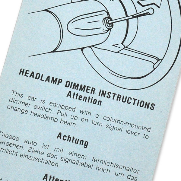 1978 Chevrolet Nova/Chevy II HEADLIGHT DIMMER INSTRUCTION TAG 491863 EA | DC0778