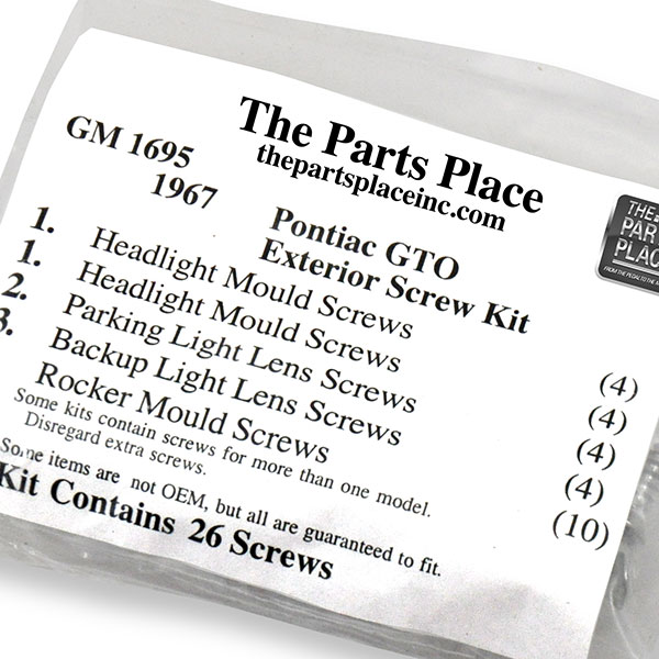 1967 Pontiac GTO/LeMans/Tempest EXTERIOR SCREW KIT (1695) | GM1695