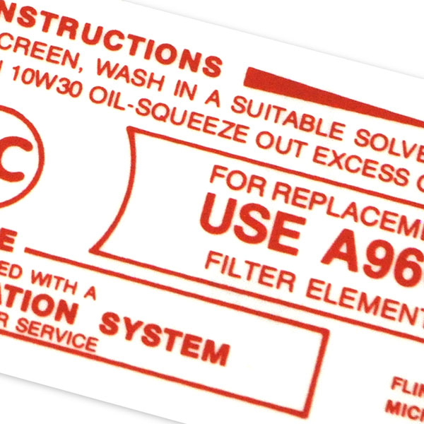 1965 Pontiac GTO/LeMans/Tempest 389-428 AIR CLEANER DECAL RED (DT0059) | DC1839G
