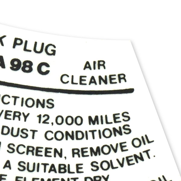 1967 Pontiac GTO/LeMans/Tempest AIR CLEANER SERVICE INSTRUCTION BLACK (DT0070) | DC1842G