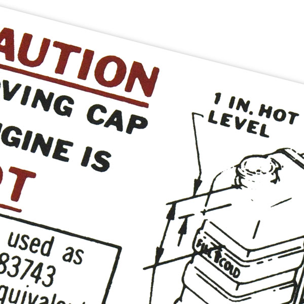 1966 Pontiac GTO/LeMans/Tempest  PONT CAUTION CLNG SYSTEM DEC  (DT0028) | DC1851G