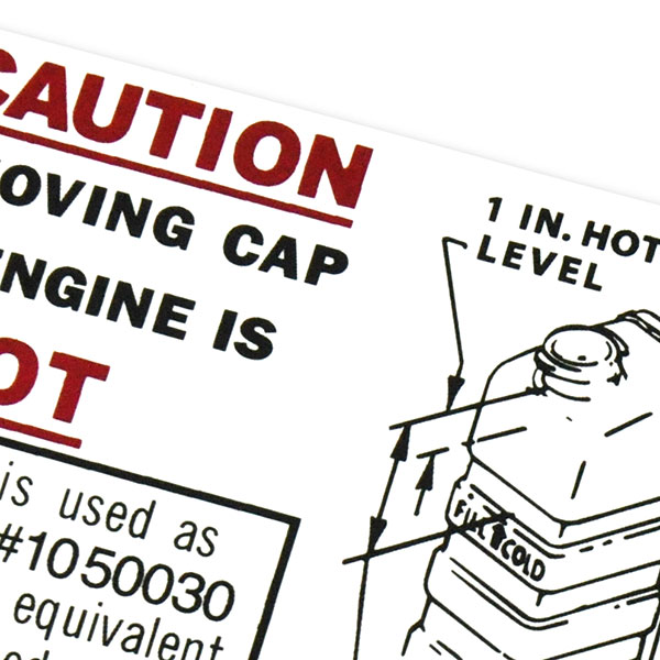 1968 Pontiac GTO/LeMans/Tempest GTO/LEMANS CAUTION COOLING DECAL (DT0029) | DT0029