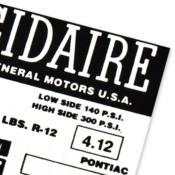 1964 Pontiac GTO/LeMans/Tempest  FRIGIDAIRE AIR COND COMP DECAL   (DT0104) | DC1863G