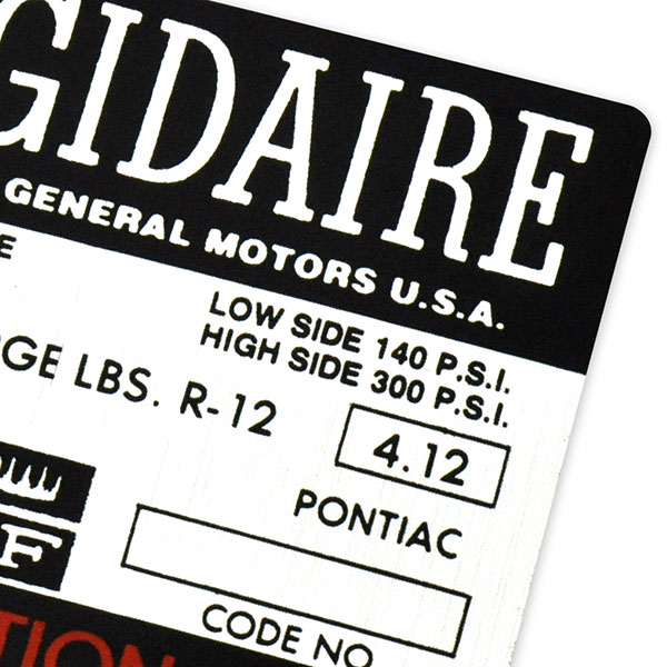 1966 Pontiac GTO/LeMans/Tempest  FRIGIDAIRE AIR COND COMP DECAL   (DT0105) | DC1864G