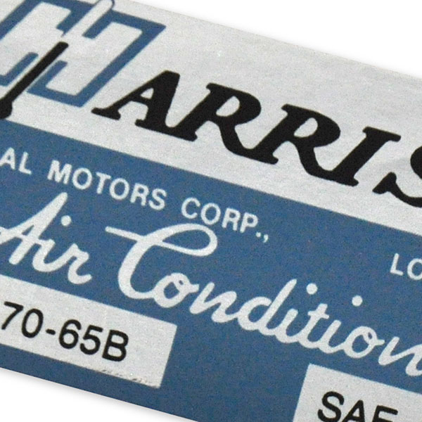 1965 Pontiac GTO/LeMans/Tempest HARRISON AIR CONDITIONING EVAPORATOR BOX DECAL EBA-70-65B EACH | DT0214