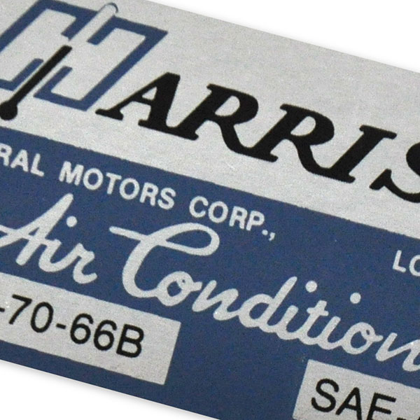 1966 Pontiac GTO/LeMans/Tempest HARRISON AIR CONDITIONING EVAPORATOR BOX DECAL EBA-70-66B EACH | DT0215