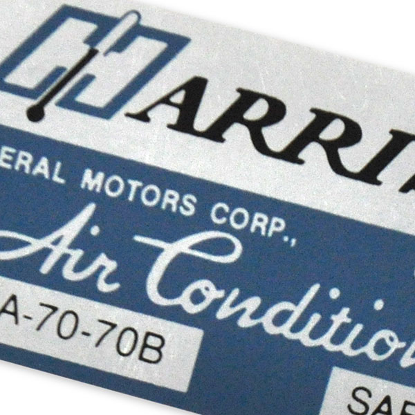 1970 Pontiac GTO/LeMans/Tempest HARRISON AIR CONDITIONING EVAPORATOR BOX DECAL EBA-70-70B EACH | DT0219