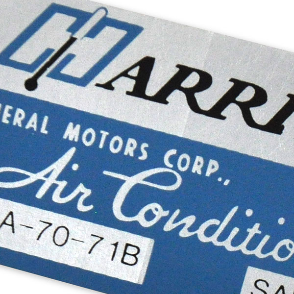 1971 Pontiac GTO/LeMans/Tempest HARRISON AIR CONDITIONING EVAPORATOR BOX DECAL EBA-70-71B EACH | DT0220