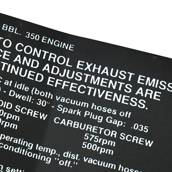 1968 Pontiac GTO/LeMans/Tempest  350-2V AT/MT EMISSION DECAL  (DT0039) | DT0039