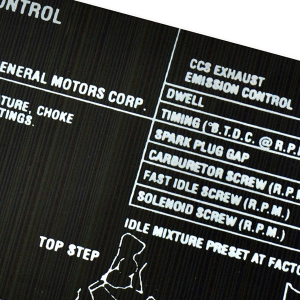1971 Pontiac GTO/LeMans/Tempest 400-4V MT EMISSION DECAL US/CAL (DT0100) | DC1892G