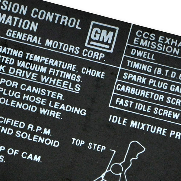 1971 Pontiac GTO/LeMans/Tempest  455-4V HO AT EMISSION DECAL US/C  (DT0091) | DC1896G